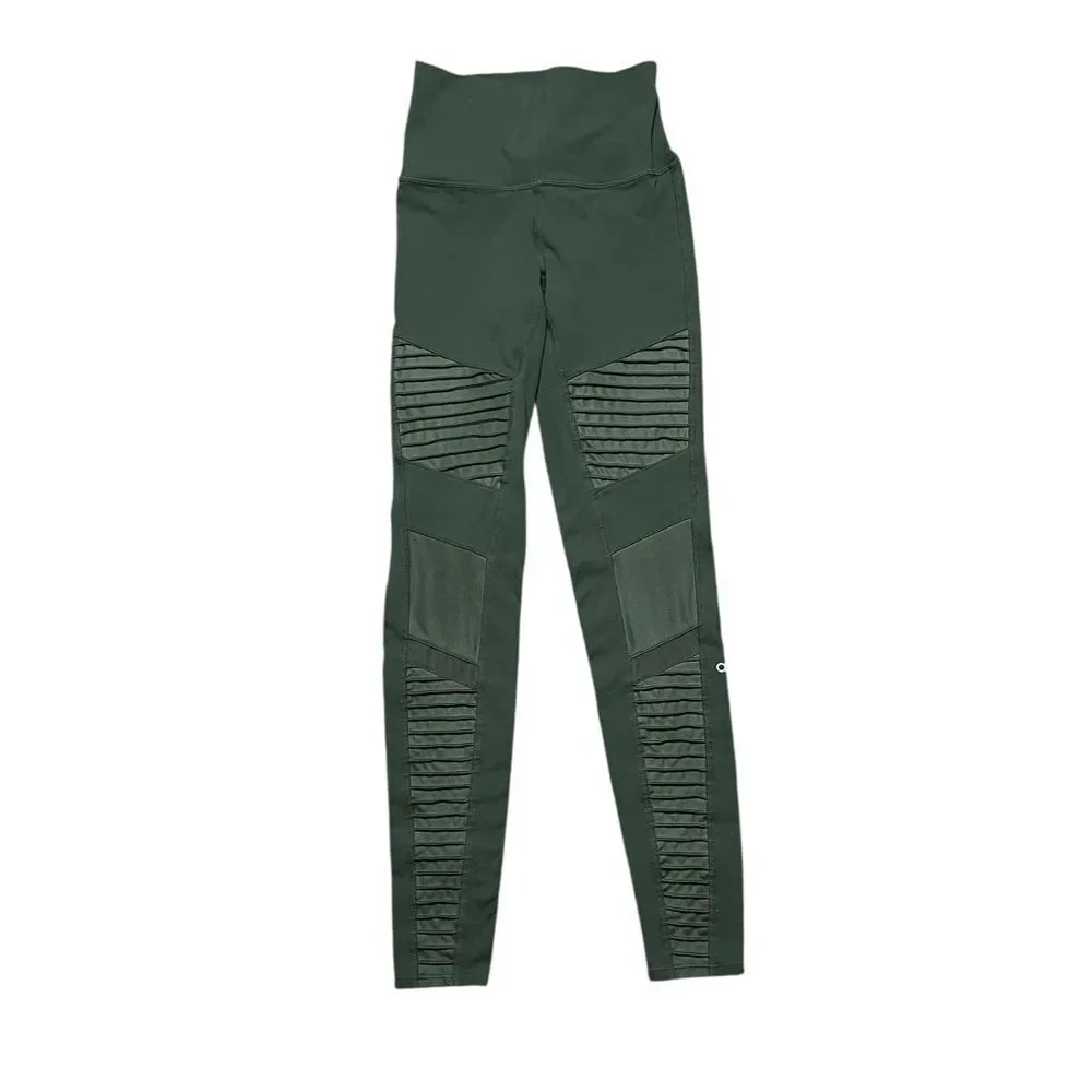 ALO YOGA High Waist Moto Leggings Green Size XS